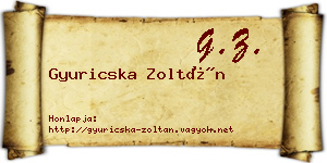 Gyuricska Zoltán névjegykártya